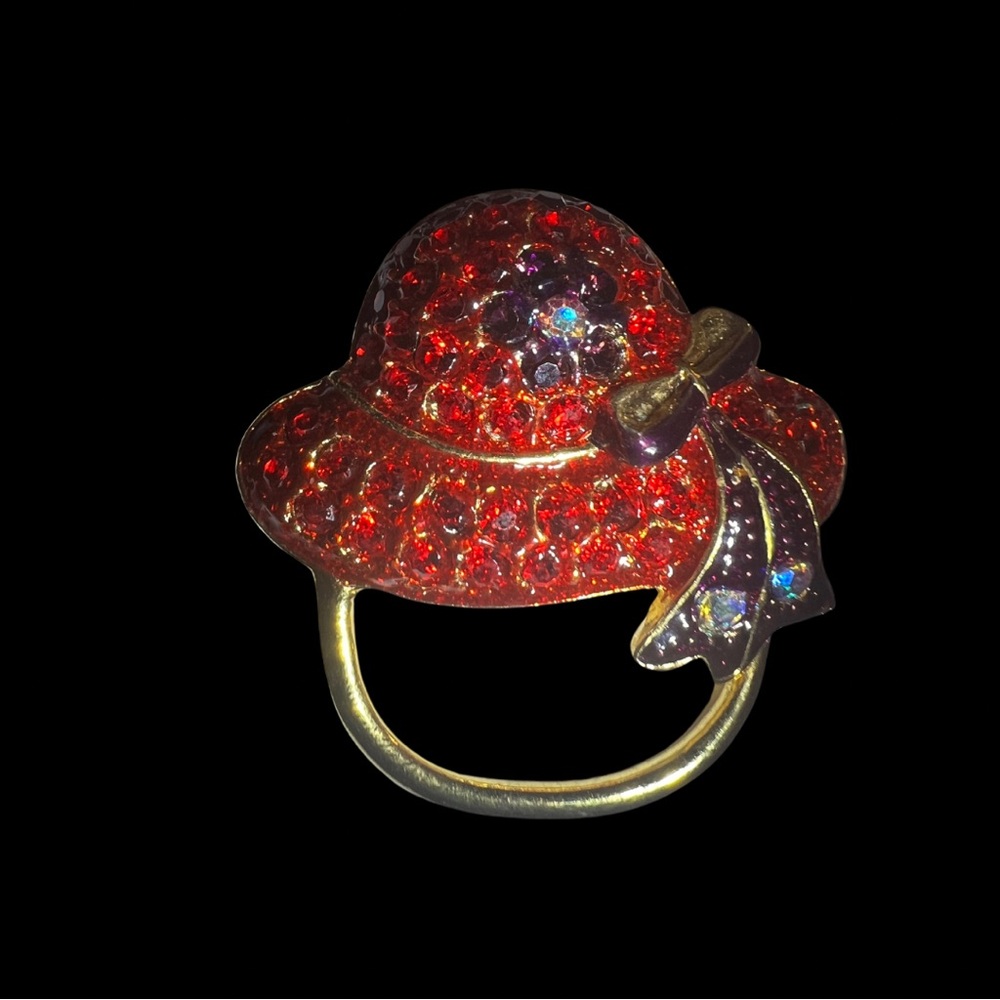Ruby Radiance Hat Brooch - image 1